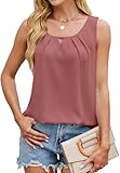 Eigenschaften: Tank Tops für Frauen, lässige Tops, Hemden für Frauen, niedliche Camishirts, Scoop-Ausschnitt, Ösenstickerei, einfarbige Tops. Loose Fit Stil, weich und bequem