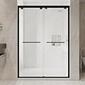 Dimaris Shower Door Double Sliding 56-60 in. W x 76 in. H Semi-Frameless Bypasss Bathroom Glass Shower Sliding Doors,1/4 inch Clear Tempered Glass Door for Walk-in Shower Matte Black
