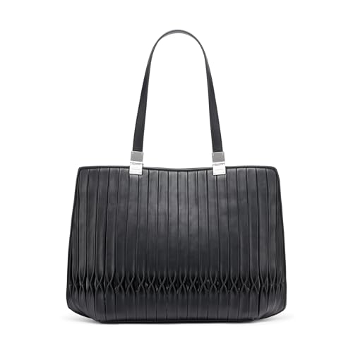 Image of Calvin Klein Women's Granite Geometric Tote Bag - Vegan Leather, Monogram, 3 Pockets