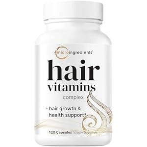 Micro Ingredients Hair Growth Vitamins for Women & Men, 120 Capsules | 14-in-1 Formula with Biotin, Collagen, Keratin, Saw Palmetto & More | Thicker, Fuller, Nourishes Thinning & Loss Hair S