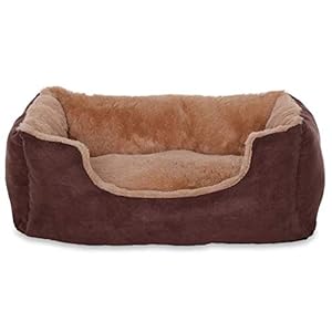 Dibea Cama Perros Cojín Perros Cesta Perros con Cojín Tamaño S Beige/Marrón 1 Unidad 500 g