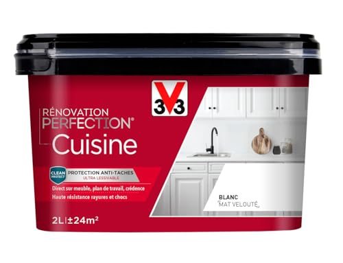 V33 Peinture de rénovation cuisine, Rénovation perfection Blanc mat 2L