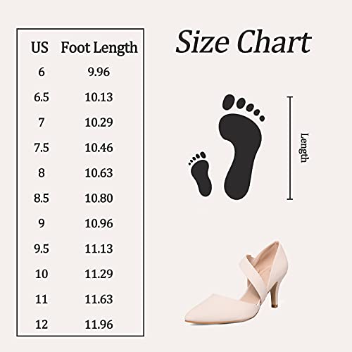 Mysoft Women's Pumps Pointed Toe 3 Inch Dress Shoes Nude-Nubuck #TOP6