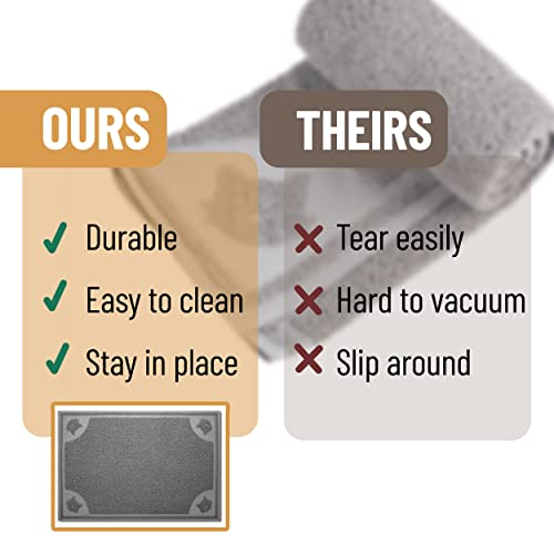 Mr. Pen - Grande tapete de areia para gatos, 59 cm x 89 cm, cinza, tapete para caixa de areia para g