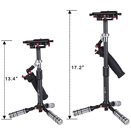 IFOOTAGE Carbon Fiber Handheld Camera Stabilizer 17.2 inches Video Steadycam Stabilizer with 1/4 inch Screw Quick Release Plate Compatible for DSLR Cameras Camcorders Up Load 3.3 lbs - Image 3