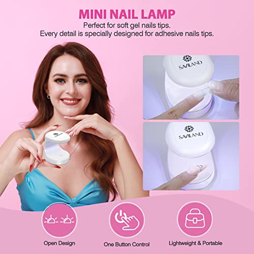 Saviland US3QT0093 Almond Gel X Nail Kit - Nail Drill Kit U V Lamp For Nail 500Pcs Nail Tips And Glue Gel Kit Easy Use Manicure Tool For Nail Design At Home Nail Kit thumb #4