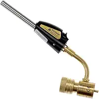 Maçarico Portátil Automático para Solda, Bronze e Inox, Gás MAPP e Propano, Ignição Piezoelétrica, Bico 360°, até 1600°C