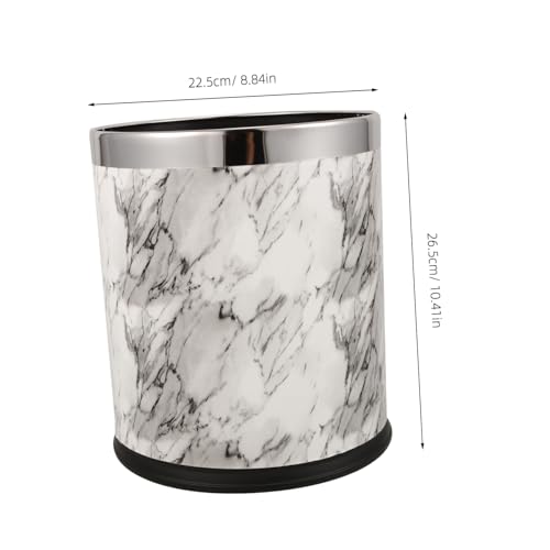 Caneca de basuras con diseño mármol blanco para baño y cocina miniatura 2