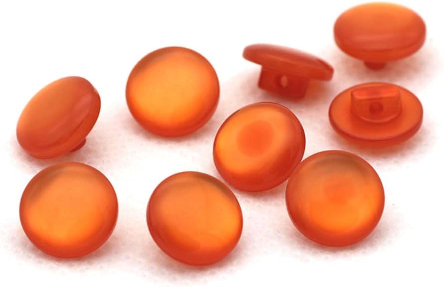 Bhavya Enterprises Resin Colored Shirt Pearl Buttons For Craft Sewing Childre Buckle - (20 PCS) (Orange)-image-30