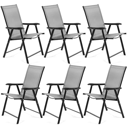 Yaheetech 6er Set Gartenstühle, Hochlehner Klappstühle Terrassenstühle...