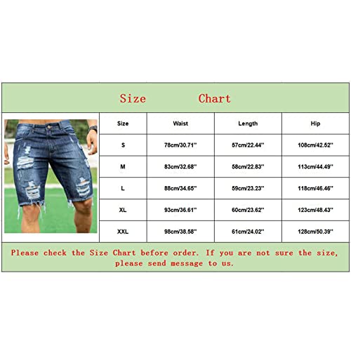 Short en jean pour homme denim usé délavé été ajusté