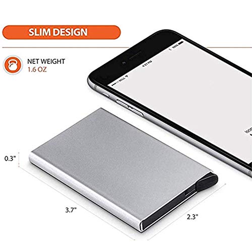 VOGARD Men's Aluminium Metal RFID Protected Smart Pop Up Wallet | 7 Card Slots (06 Silver)… 2