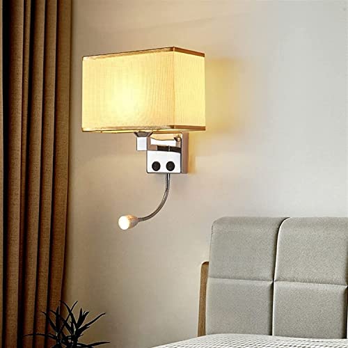 Lámpara LED elegante para dormitorio WQHPLMD con puerto de carga USB integrado 2