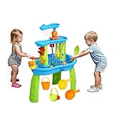 Hugut 2026 Upgraded 3-Tier Water Table for Ages 3–8 – Outdoor Backyard Sensory Activity Table with Fun Water Play Accessories, Summer Gift for Boys and Girls