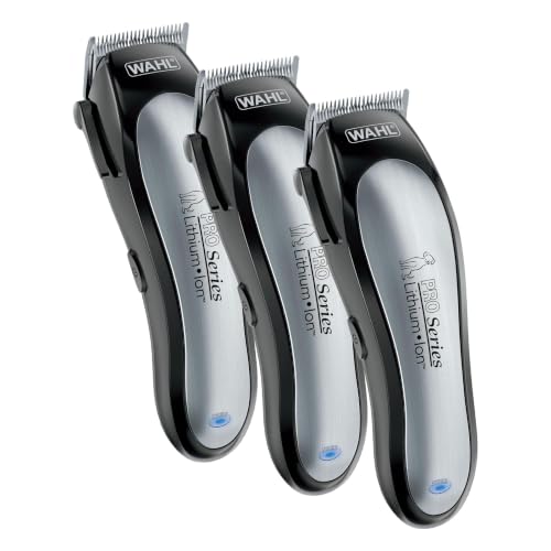 Image of Wahl USA Lithium Ion Pro Series Cordless Animal Clippers - Rechargeable, Heavy-Duty, Electric Dog & Cat Grooming Kit for Small & Large Breeds with Thick to Heavy Coats - Model 9766 (Pack of 3)
