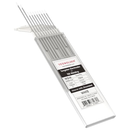Image of YESWELDER TIG Welding Tungsten Electrode 0.8% Zirconiated | 10-pk 1 /16 inch x 7 inch White WZ8 /EWZr-0.8