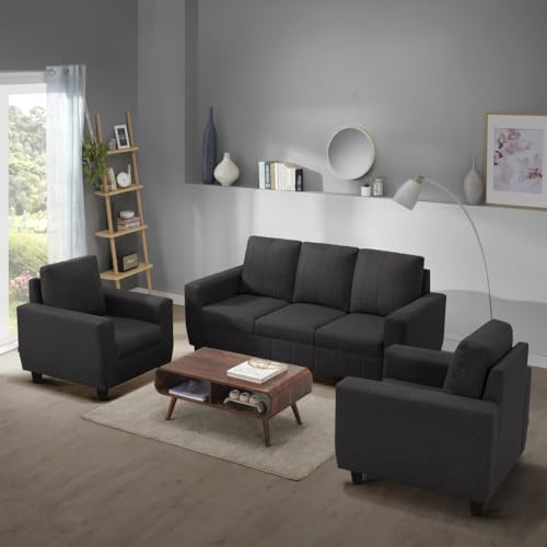 Image of Sleepyhead Bae Designed by Duroflex - 5 Seater Sofa, 3+1+1 Sofa Set |Premium Fabric Living Room Sofa Set with Modern Space-Saving Design |Comfort Seating & Easy-Clean |3 Year Warranty - Woody Brown