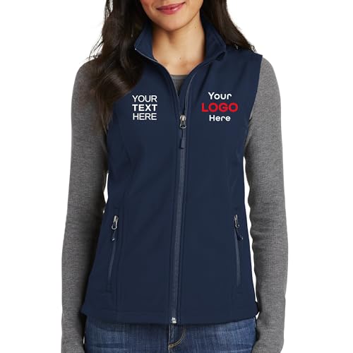 Custom Women's Core Soft Shell Vest - Personalized with Your Printed or Embroidered Logo/text - Wind & Water-Resistant Business Outerwear for Staff & Corporate Events. L3253