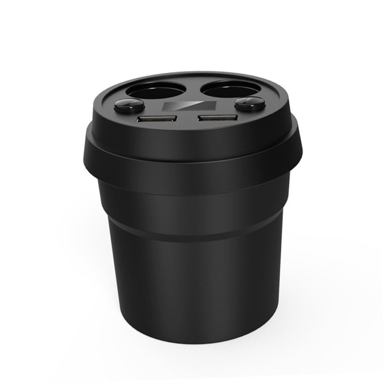 ORFOFE Cargador de Coche Dos Puertos USB y Doble Entrada para Encendedor, Diseño en Forma de Portavasos, Material Abs y Pantalla de Voltaje para Protección y Uso en Color Aleatorio