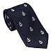 SummerTies Anchor Necktie - White on Navy, Woven Silk, Kids Length