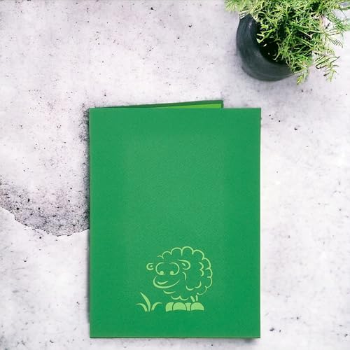 Image of Rykamia Pop Up Sheep Birthday Card, 6x7.8 in, Blank Envelope Included, Suitable for Any Occasion