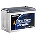 24V LiFePO4 Battery 100Ah Mini Size Built-in 100A BMS 20000 Deep Cycles 2560W Load Power Compact 24V Lithium Battery IP65 for Trolling Motors RV Marine Off-Grid Solar System Home Storage