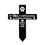 Beauty Vega Acrylic Pet Grave Marker Cross Memorial Gifts, Dog Headstones Memorial Grave Waterproof Animal Remembrance Stakes Sign with Paw Decor for Outdoors Yard Garden Remembrance