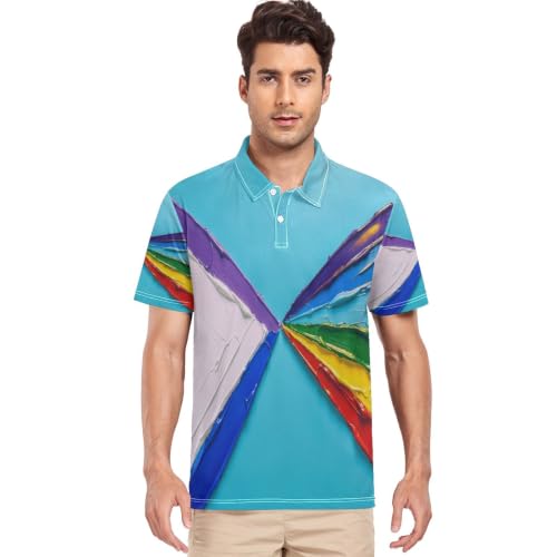 Polo pour hommes GuoChe Light Dispersion motif drapeau de la paix chemise de golf blanche taille S