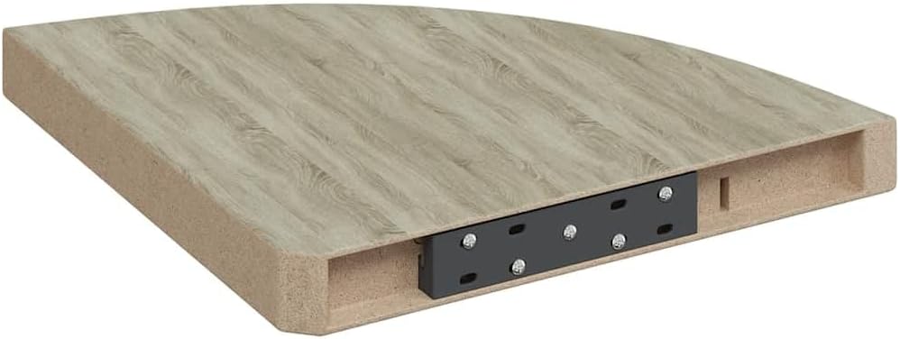 Floating Corner Shelf Set of 2, Honeycomb MDF Wood, 13.8x13.8 Inch Wall Mounted Ledge Shelves for Living Room, Bedroom, Bathroom Decor, Matte Finish