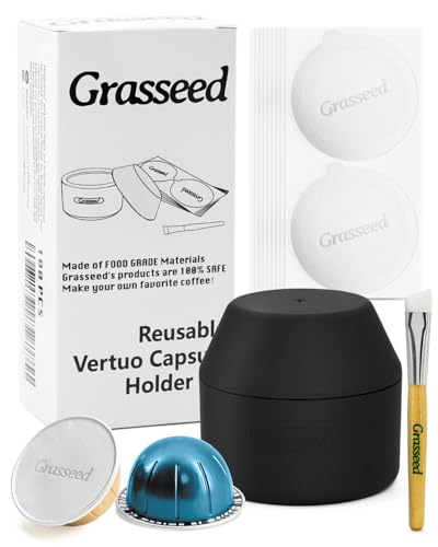 Grasseed Reusable VertuoLine Capsule Kit for Nespresso Pods with 100Pcs