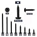 #6 x 2 Wood Screw 100Pcs 18-8 (304) Stainless Steel Pan Head Fast Self Tapping Drywall Screws Black Oxide by SG TZH