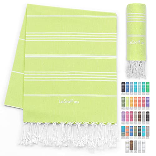 LeStoff Turkish Hammam Towel, 100% organic cotton, 95 x 180 cm, Pre-washed, Absorbent, Quick-drying, Lightweight