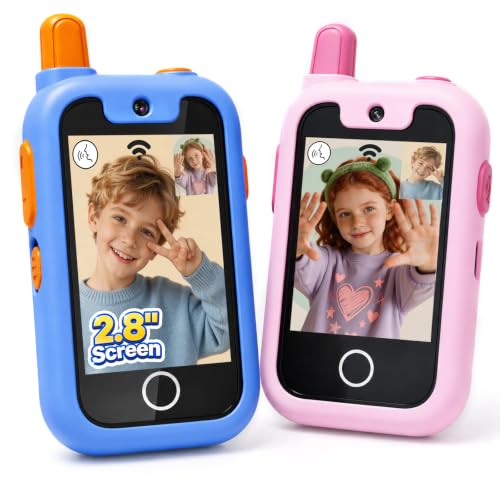 Image of 2.8 inch Video Walkie Talkies for Kids, 2 Pack Kids Walkie Talkie with Camera | Radio Real-Time Video Call Two-Way Voice Chat, Interactive Voice Effects, Outdoor Toys for Boys Girls Age 3-12, Birthday Gift