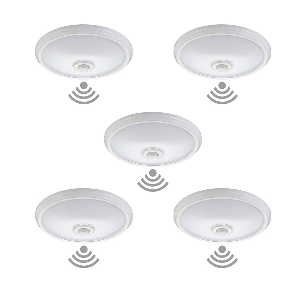 Pack 5 unidades aplique de superficie Led con sensor y luz de emergencia 16W (Natural 4000K, Pack 5 Unidades)