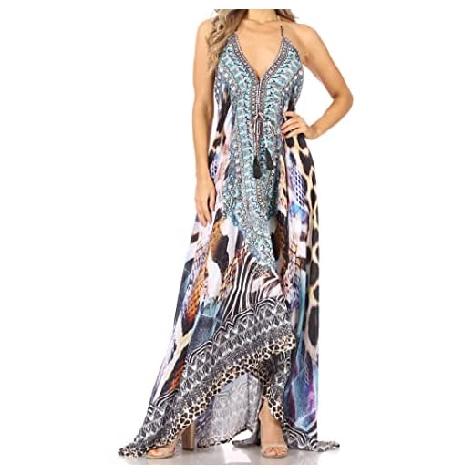 Sakkas 1817 - Lizi Womens Maxi High-Low Halter Handkerchief Long Dress Beach Party - SCBR226-Brown - OS