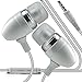 Produktbild (Weiß) BQ Aquaris X5 Cyanogen stilvolle Qualität Aluminium In-Ear-Ohrhörer Stereo Hände Kopfhörer Ohrtelefon Headset mit eingebautem Mikro Telefon Mic & On-Off von i -Tronixs