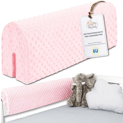 Totsy Baby Paracolpi lettino neonato antisoffoco 80 cm - Protezione schiuma per lettino fasciatoio e culla per i bordi del letto o della culla per bambini da 1 a 3 anni Rosa