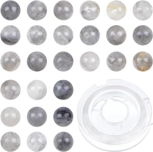 Bymitel 210 perles cristal naturel, quartz nuage, 6mm