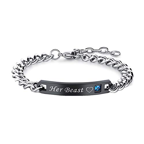 Image of JewelryWe Stainless Steel Her Beast Bracelet for Men