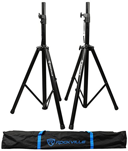 Rockville RVSS2 Pair Adjustable Tripod DJ PA Speaker Stands (2), Sturdy Steel Construction...