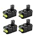 Produktbild Masione 18V 5.0Ah Li-ion Ersatzakku für Ryobi Akku ONE+ RB18L50 RB18L40 RB18L25 RB18L15 P108 P107 P105 P104 P103 P102 4 Stück