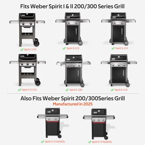 Onlyfire BRK-6045 Edelstahl Grillspieß, Set passt für Weber Spirit 200/300 & Spirit II Serie 200/300 Gasgrills