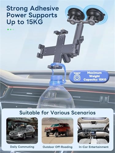Support de voiture pour pare-brise de véhicule résistant aux secousses pour grande tablette