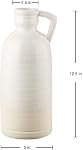 12.5" White Ceramic Vase for Home Decor Large Decorative Pottery Rustic Farmhouse Tall Single Flower Vase for Centerpieces Pampas Grass