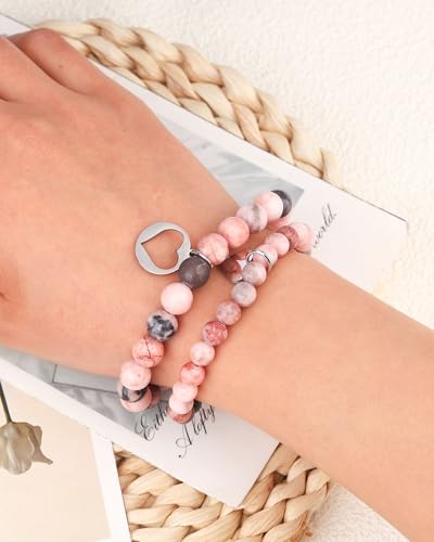 Image of Mother Daughter Bracelets Set for 2 Matching Heart Bracelets for Mother and Daughter to My Mom Bracelet Birthday Mothers Day Gifts for Mom Daughters