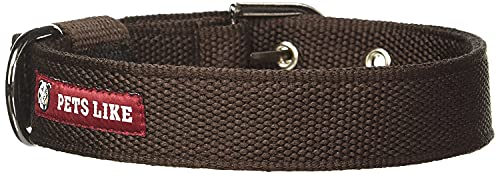 Image of Pets Like Polyester Dog Collar, Brown (32Mm) Large