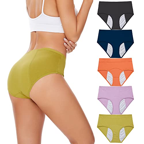 Image of HATSURE Period Underwear for Women Leak Proof Cotton Overnight Menstrual Panties Briefs (Multipack)