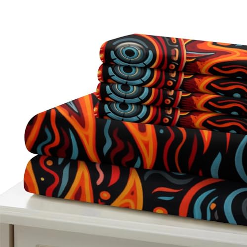 Parure de lit microfibre super douce imprimé 3D soleil bohème Super King - 6
