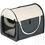 pawhut - trasportino cuccia da trasporto per cani gatti e animali domestici 61x46x51cm grigio