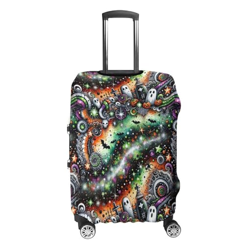 Halloween Glitter Ghosts Bats Luggage Cover Travel Suitcase Cover Luggage Protector 22-24 Inch4